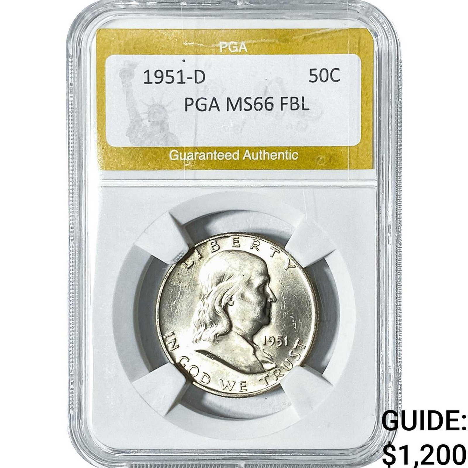 1951-D Franklin Half Dollar PGA MS66FBL (1 of 2)