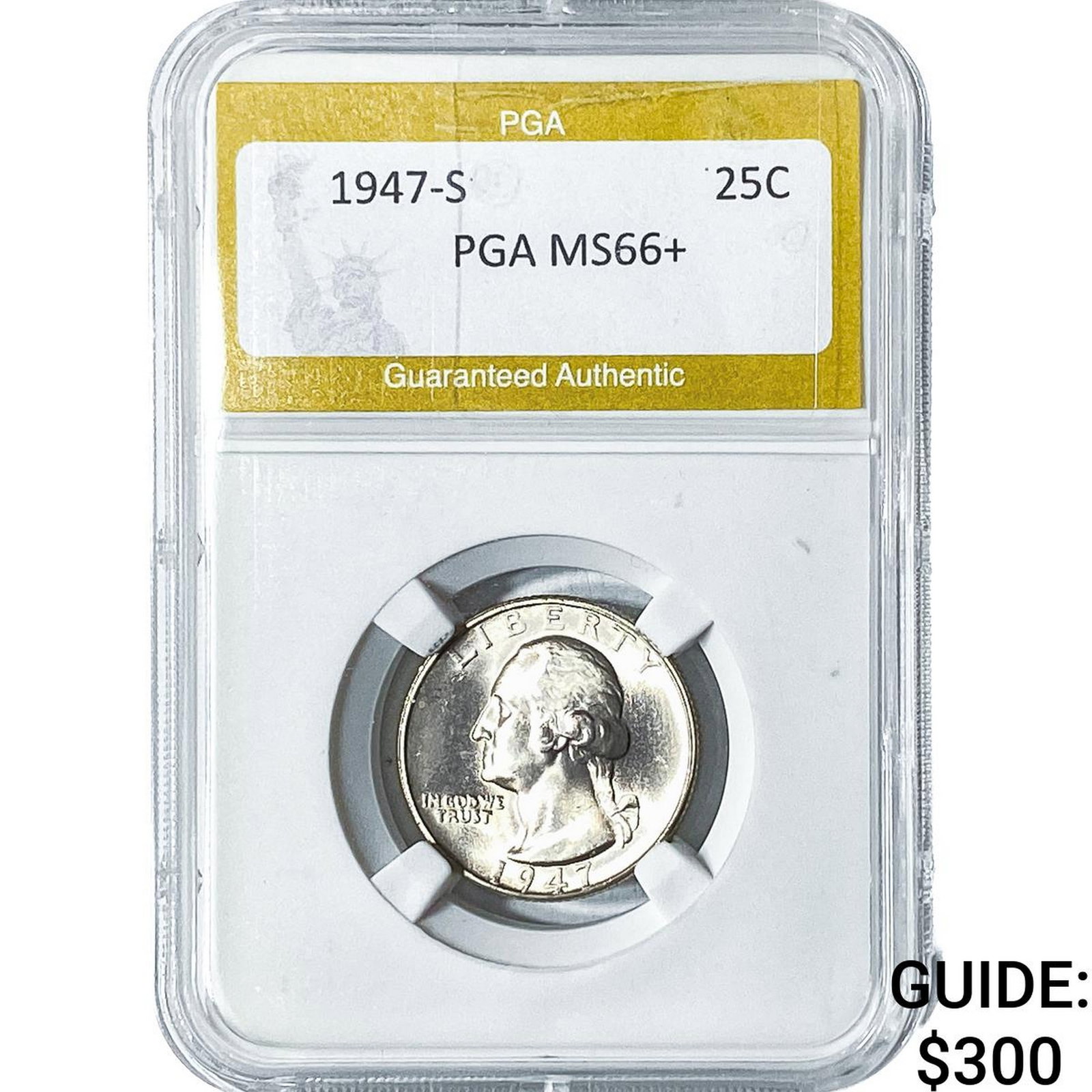 1947-S Washington Silver Quarter PGA MS66+: 1947-S Washington Silver Quarter PGA MS66+
