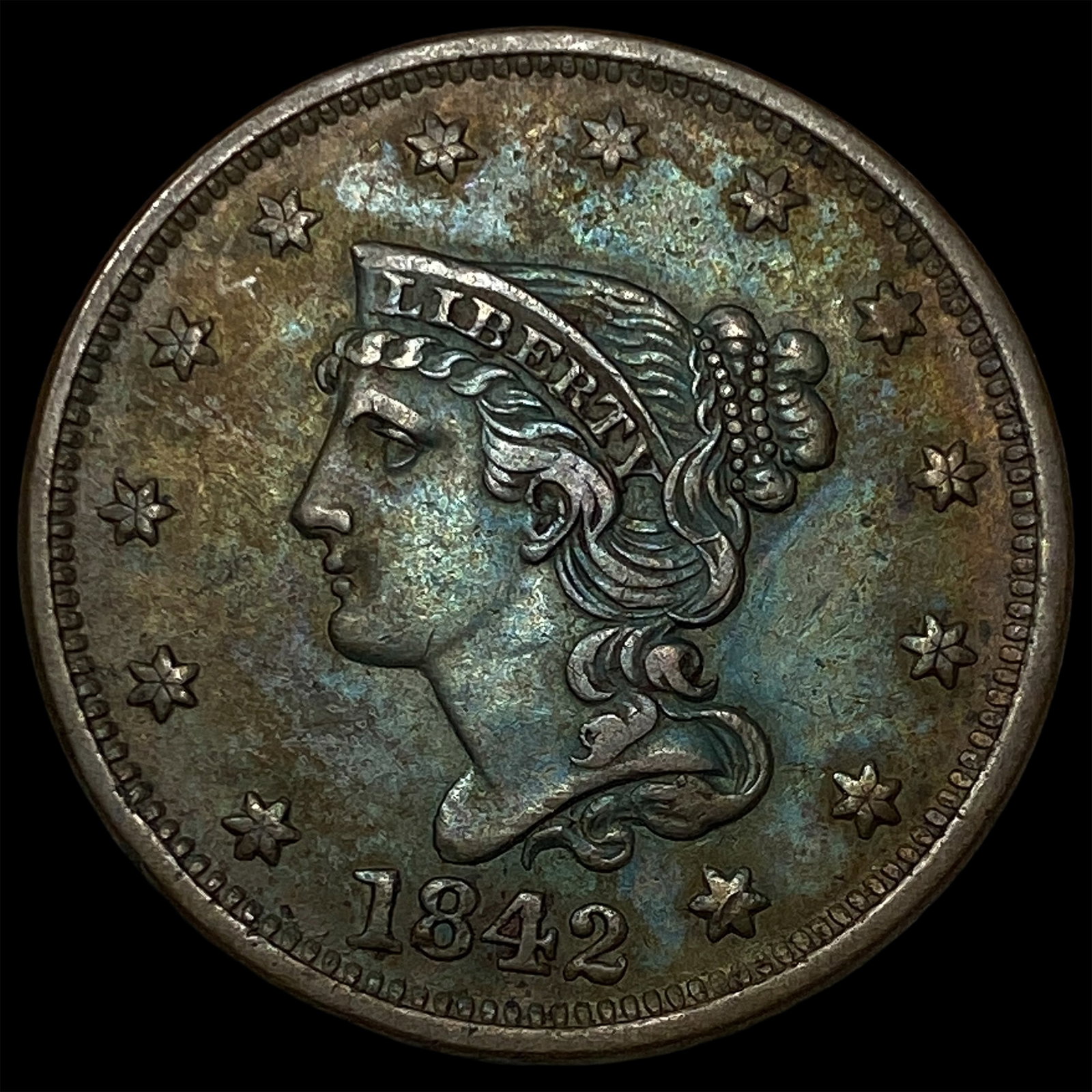 1842 Braided Hair Large Cent UNCIRCULATED (1 of 2)