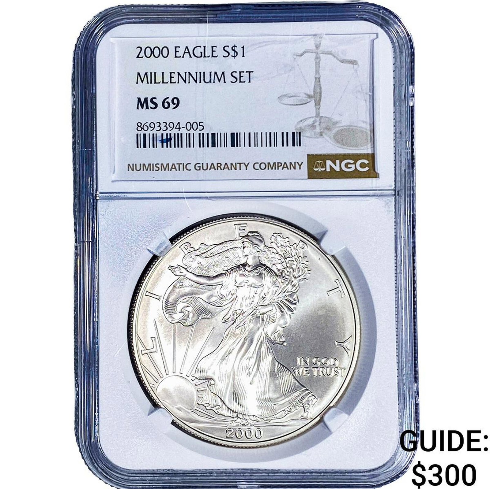 2000 Silver Eagle NGC MS69 Millennium Set: 2000 Silver Eagle NGC MS69 Millennium Set