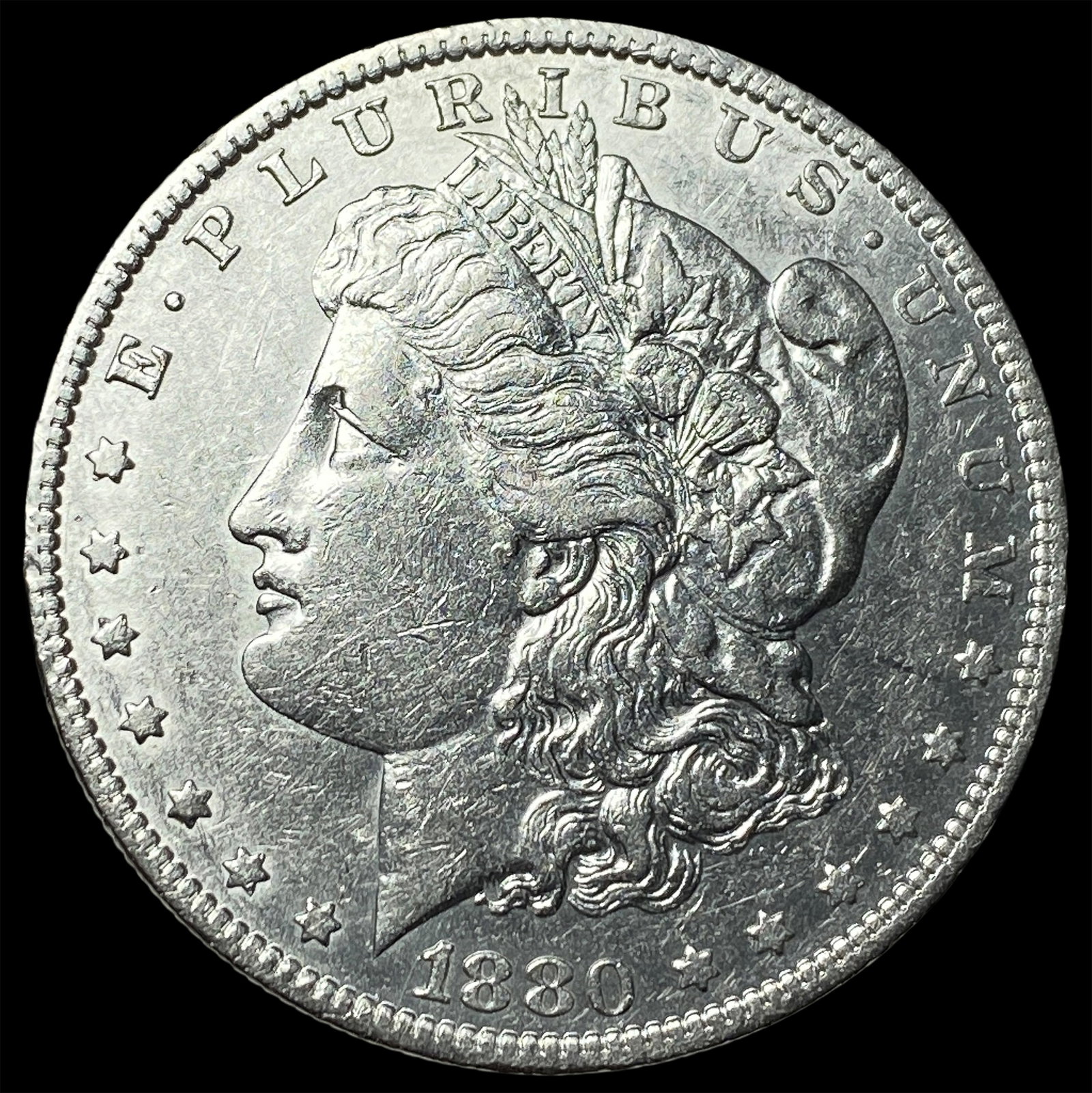1880-O Micro O Morgan Silver Dollar CLOSELY UNCIRCULATED: 1880-O Micro O Morgan Silver Dollar CLOSELY UNCIRCULATED