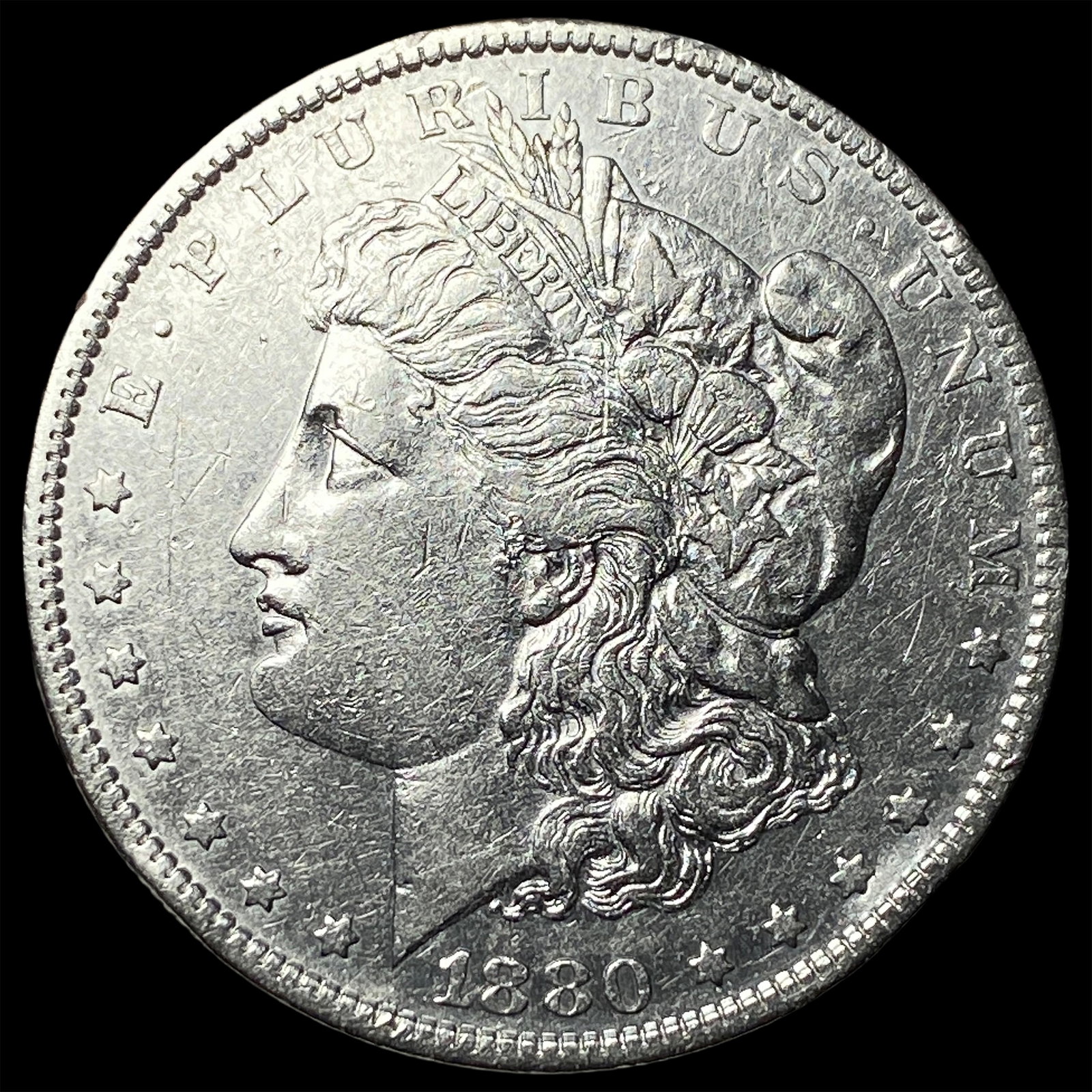 1880-O Micro O Silver Morgan Dollar CLOSELY UNCIRCULATED (1 of 2)