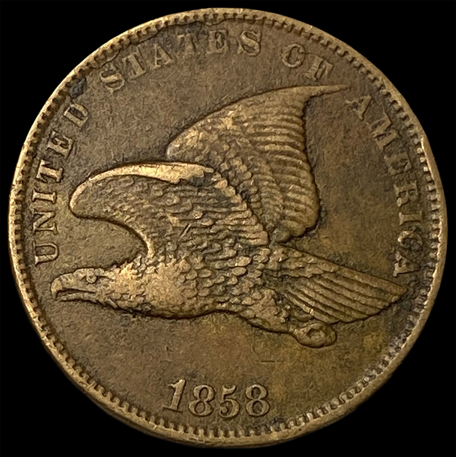 1858 Flying Eagle Cent NEARLY UNCIRCULATED: 1858 Flying Eagle Cent NEARLY UNCIRCULATED