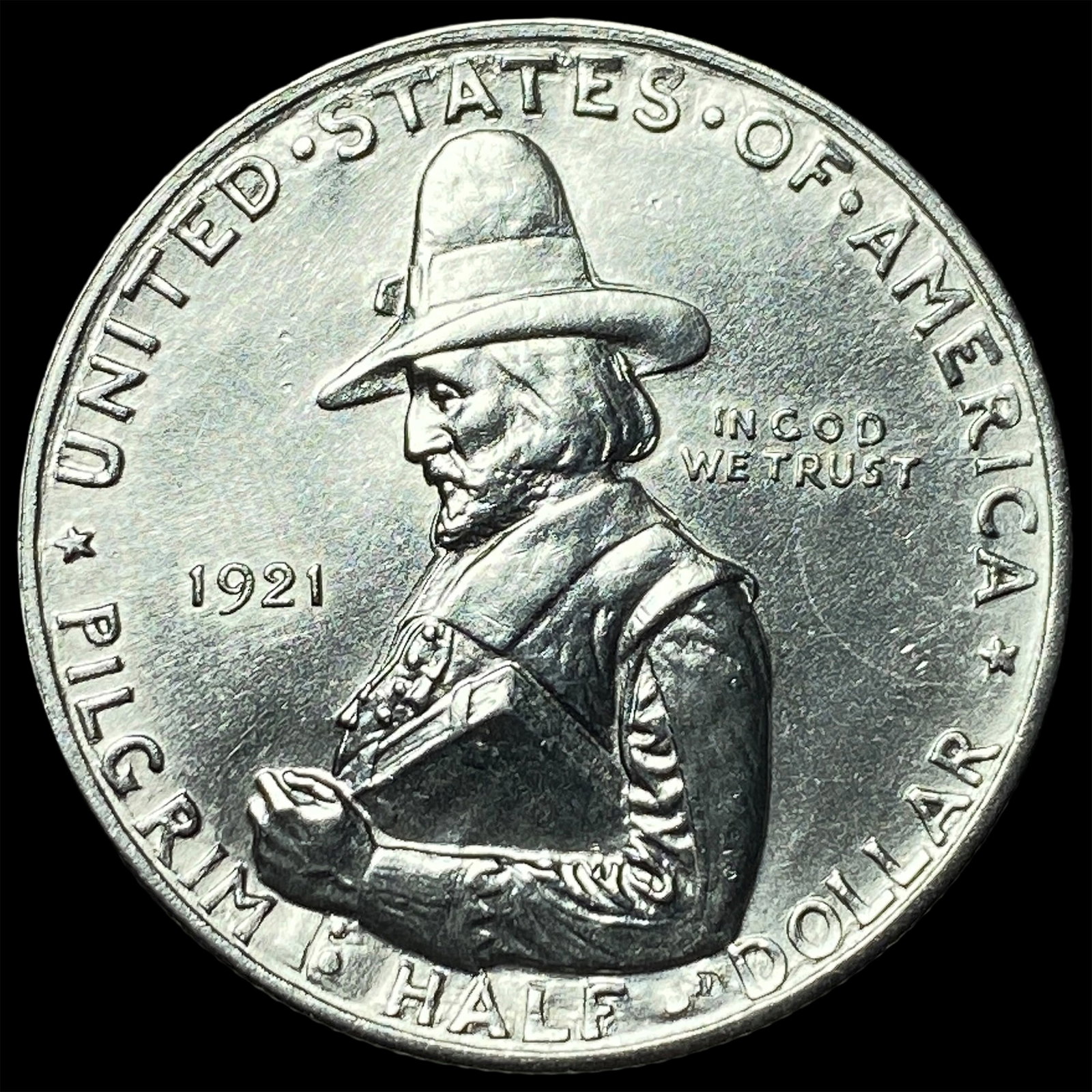 1921 Silver Pilgrim Half Dollar GEM BU (1 of 2)