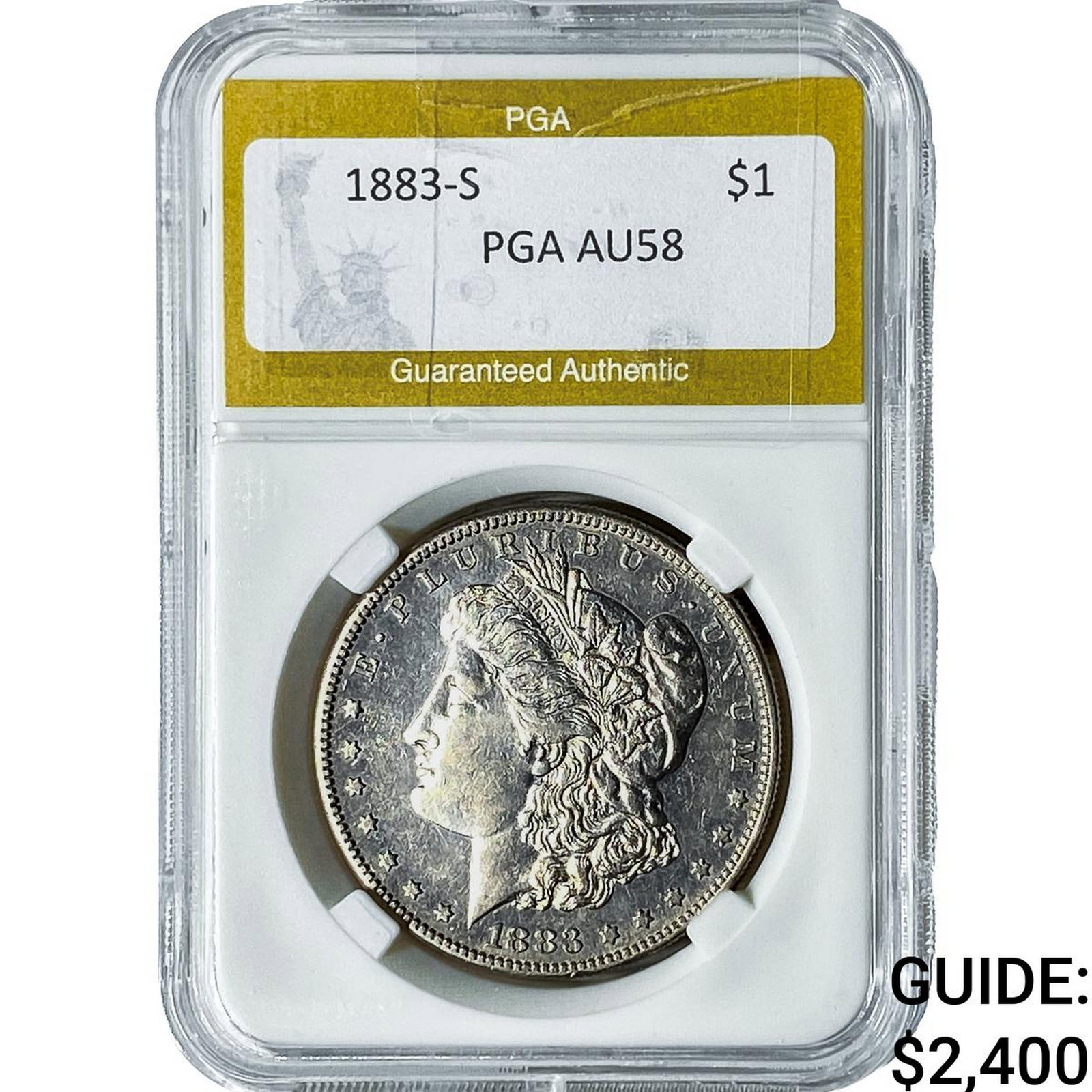 1883-S Mercury Silver Dollar PGA AU58: 1883-S Mercury Silver Dollar PGA AU58