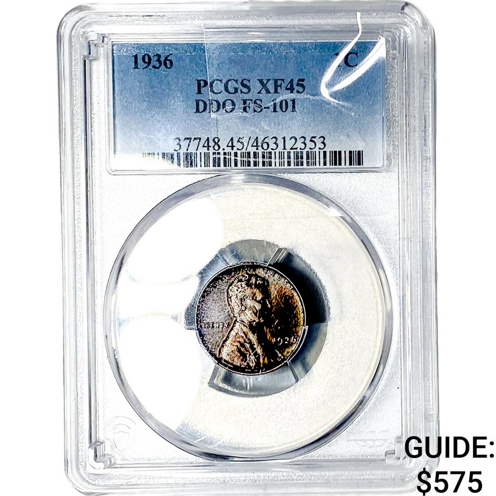 1936 Wheat Cent PCGS XF45 DDO FS-101: 1936 Wheat Cent PCGS XF45 DDO FS-101