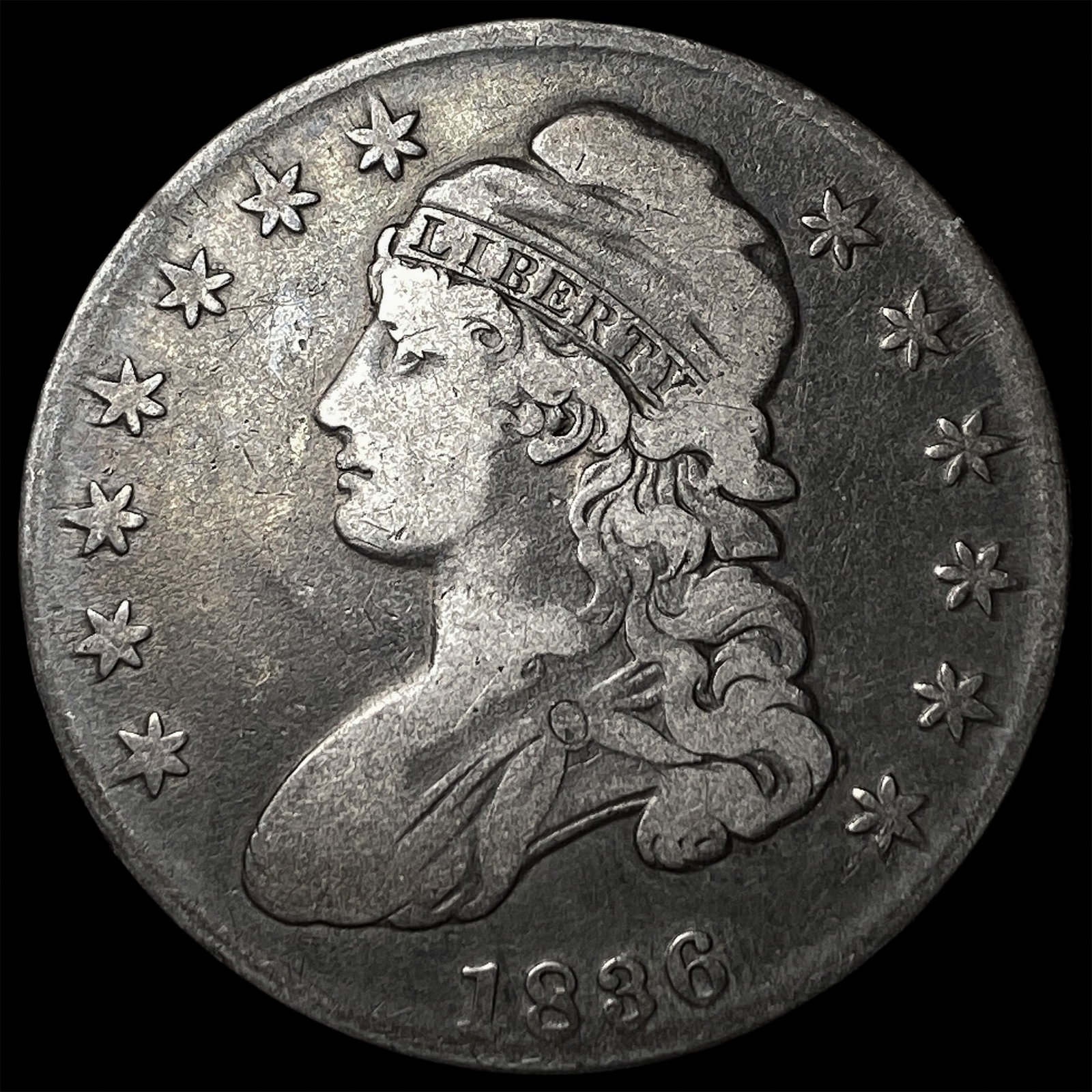 1836 Capped Bust Half Dollar LIGHTLY CIRCULATED (1 of 2)