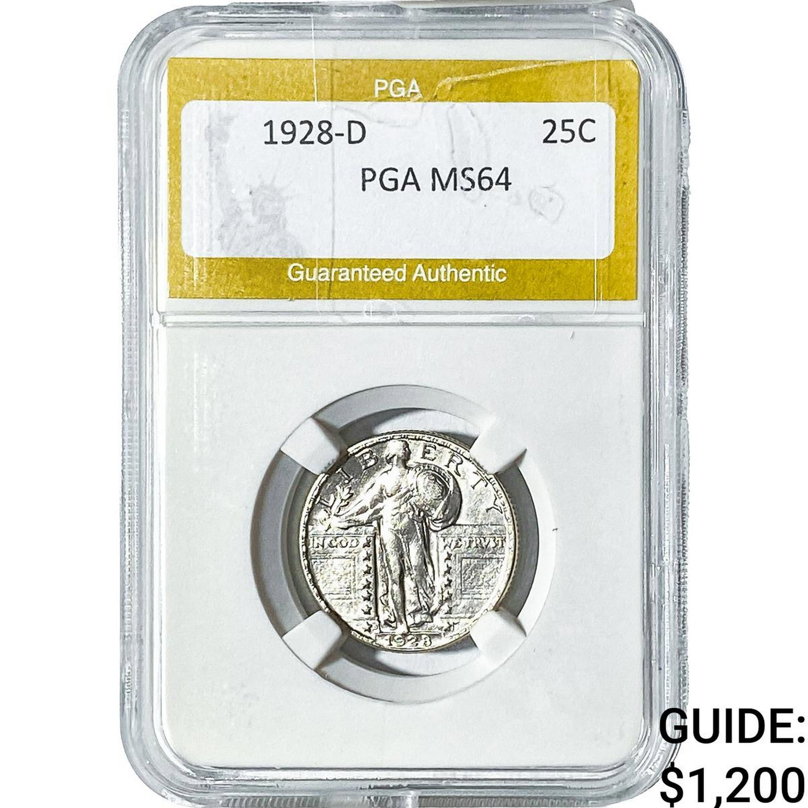 1928-D Standing Liberty Quarter PGA MS64: 1928-D Standing Liberty Quarter PGA MS64