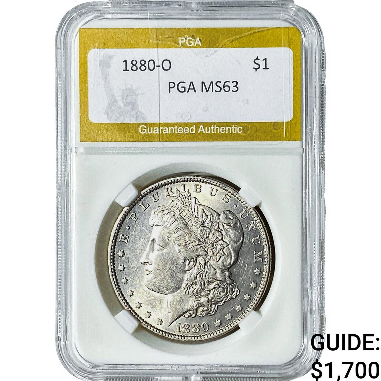 1880-O Morgan Silver Dollar PGA MS63: 1880-O Morgan Silver Dollar PGA MS63