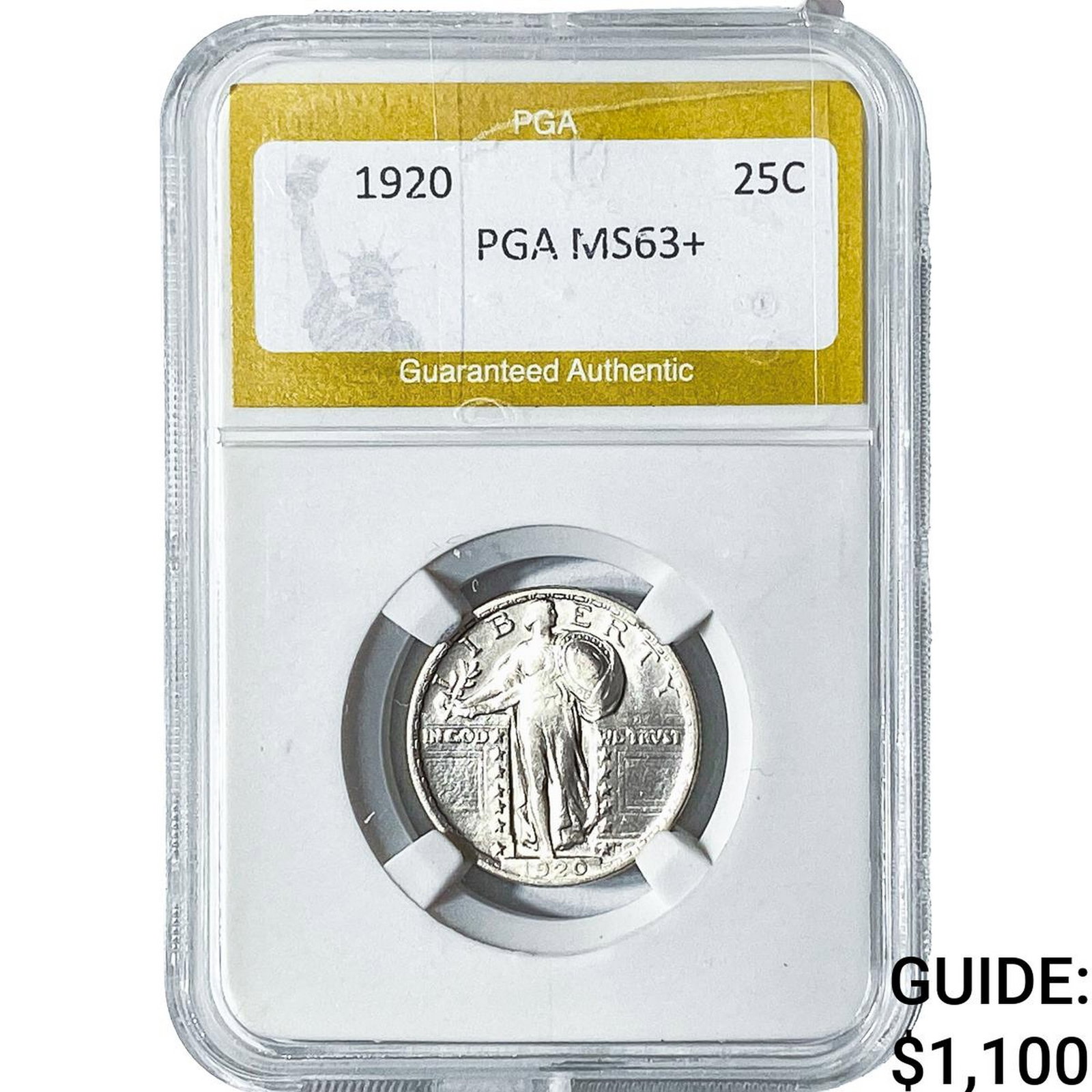 1920 Standing Liberty Quarter PGA MS63+: 1920 Standing Liberty Quarter PGA MS63+