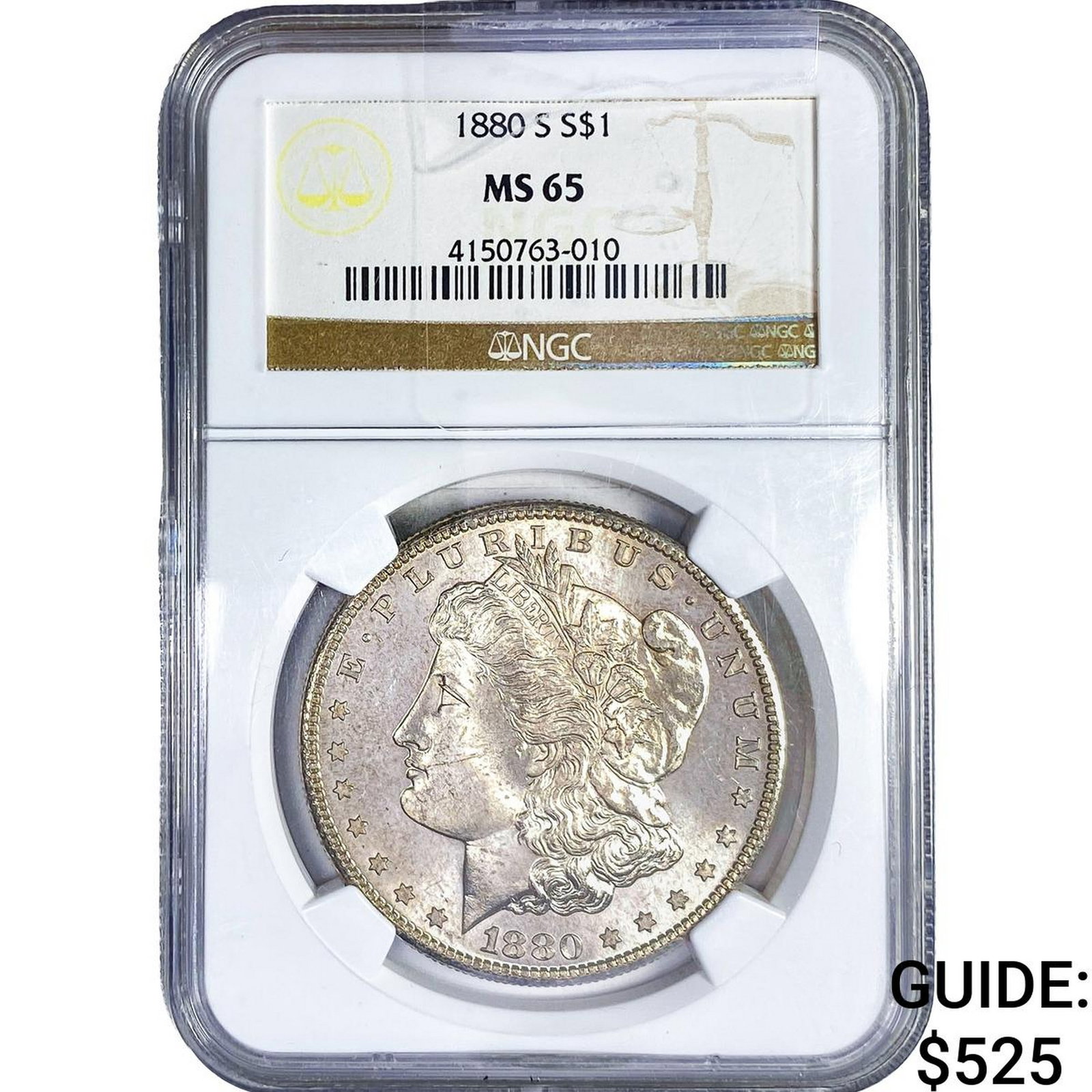 1880-S Morgan Silver Dollar NGC MS65: 1880-S Morgan Silver Dollar NGC MS65