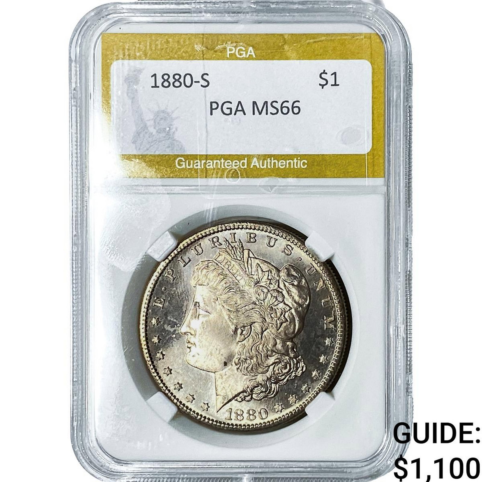 1880-S Morgan Silver Dollar PGA MS66: 1880-S Morgan Silver Dollar PGA MS66