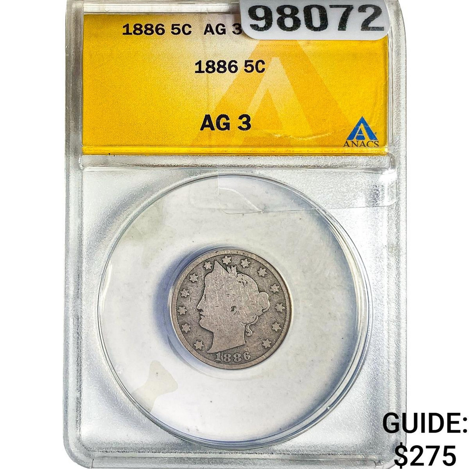 1886 Liberty Victory Nickel ANACS AG3 (1 of 2)