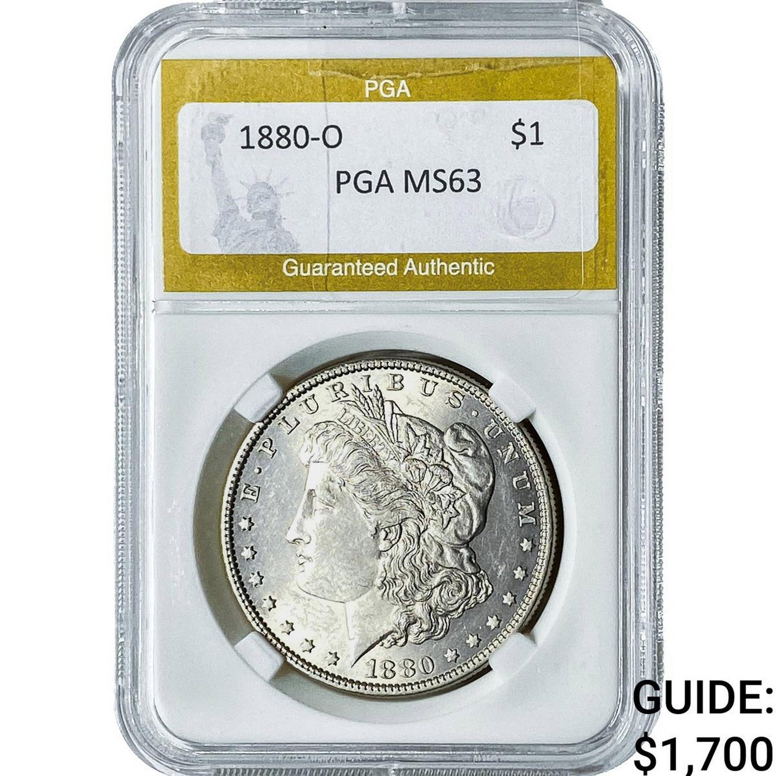 1880-O Morgan Silver Dollar PGA MS63: 1880-O Morgan Silver Dollar PGA MS63