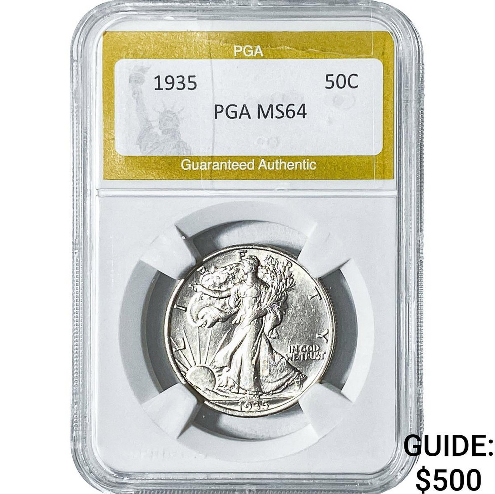 1935 Walking Liberty Half Dollar PGA MS64: 1935 Walking Liberty Half Dollar PGA MS64
