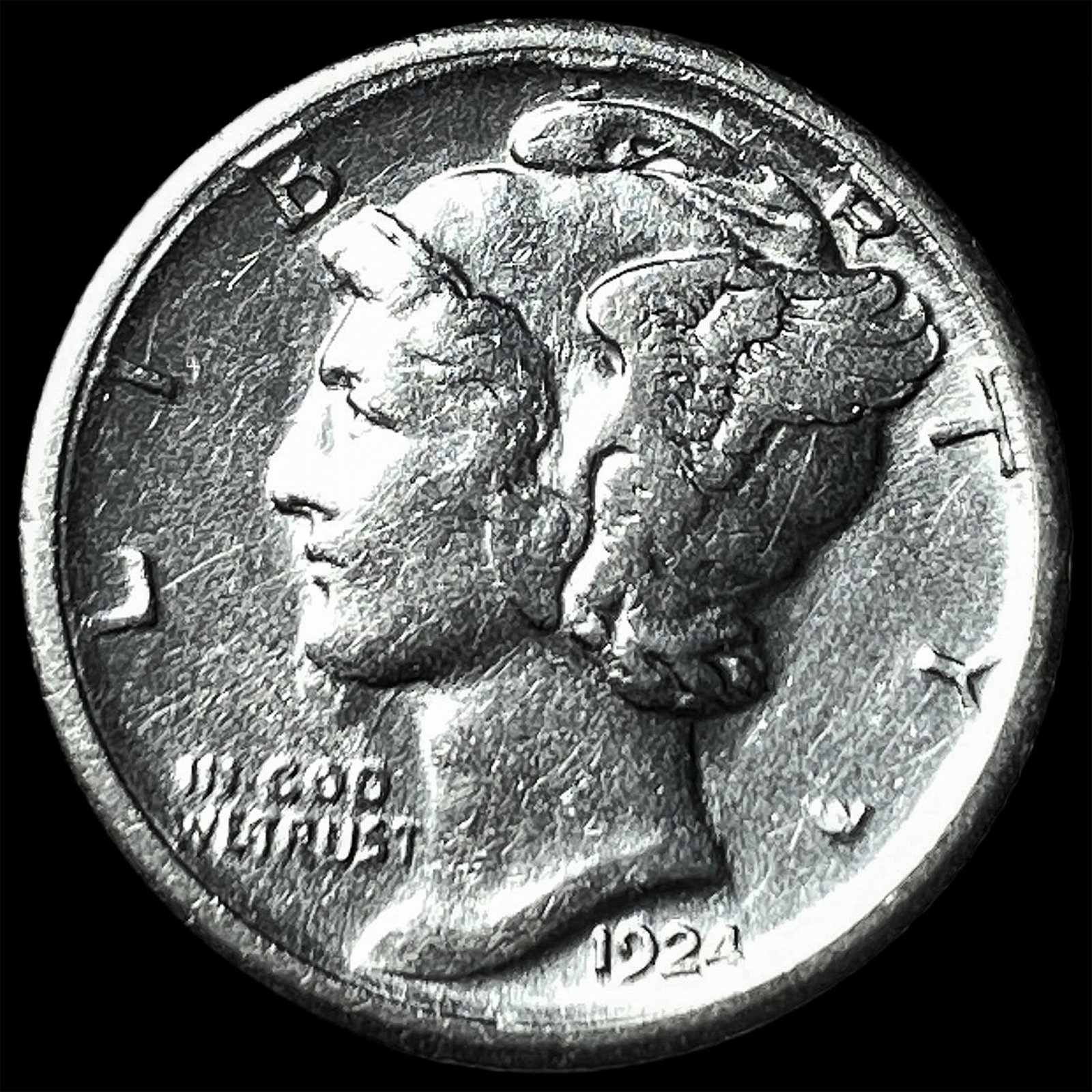 1924-S Silver Mercury Dime UNCIRCULATED: 1924-S Silver Mercury Dime UNCIRCULATED