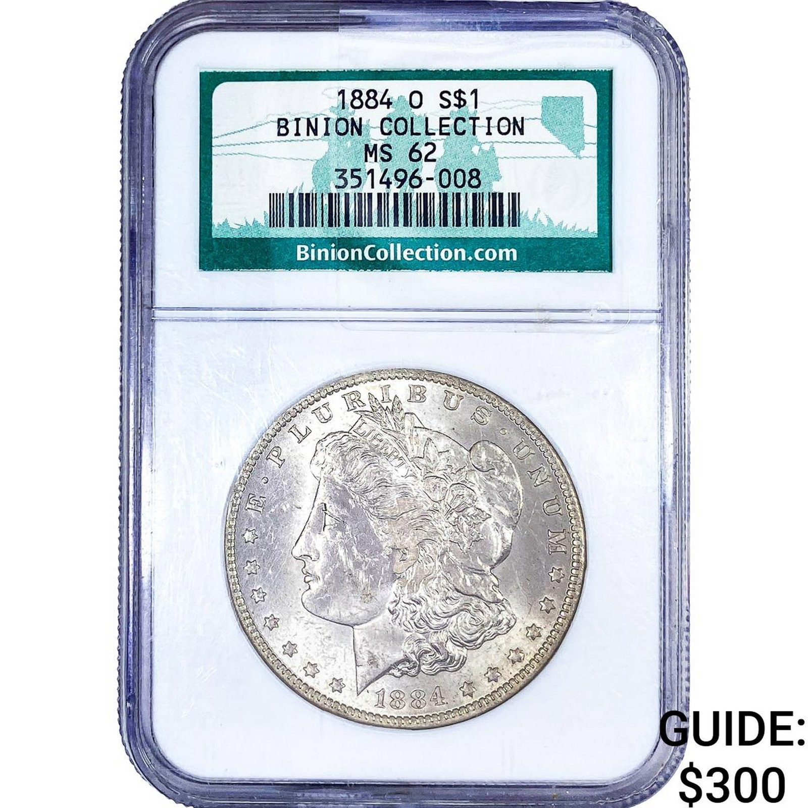 1884-O Morgan Silver Dollar NGC MS62: 1884-O Morgan Silver Dollar NGC MS62
