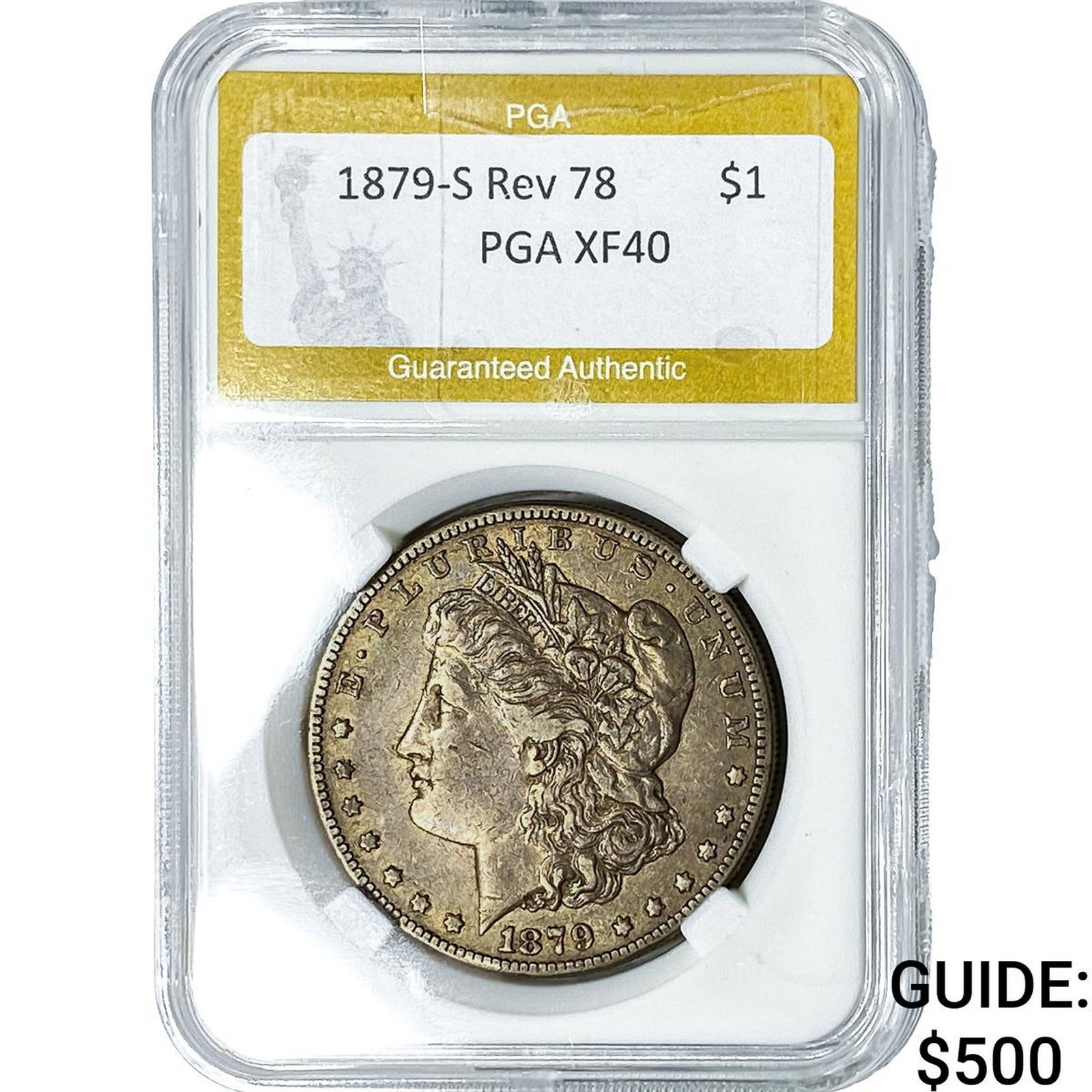 1879-S Rev 78 Morgan Silver Dollar PGA XF40: 1879-S Rev 78 Morgan Silver Dollar PGA XF40
