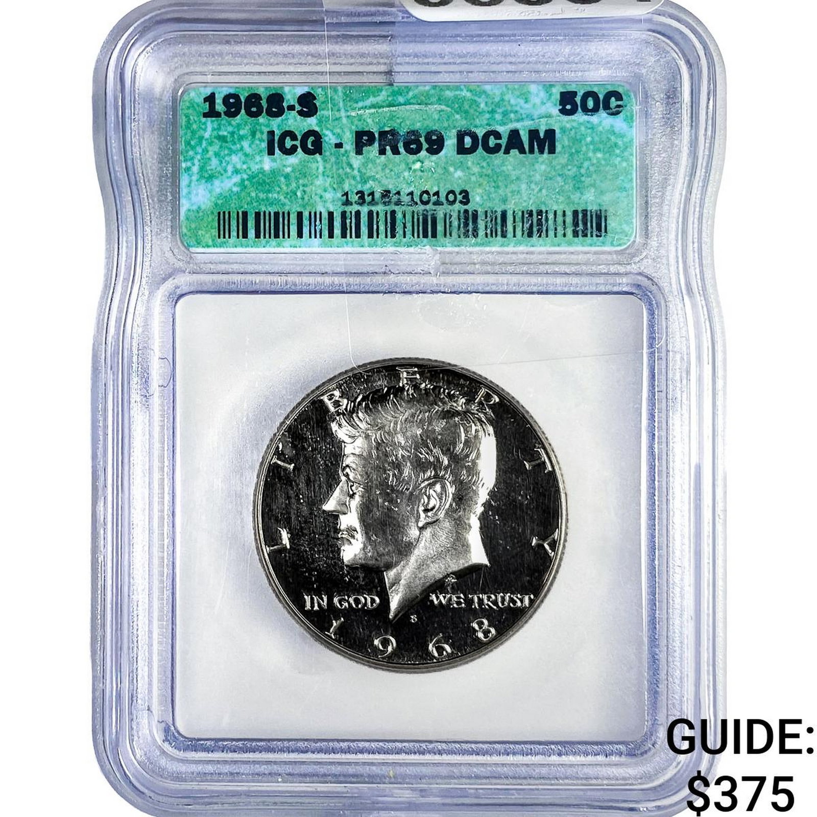 1968-S Kennedy Half Dollar ICG PR69 DCAM: 1968-S Kennedy Half Dollar ICG PR69 DCAM