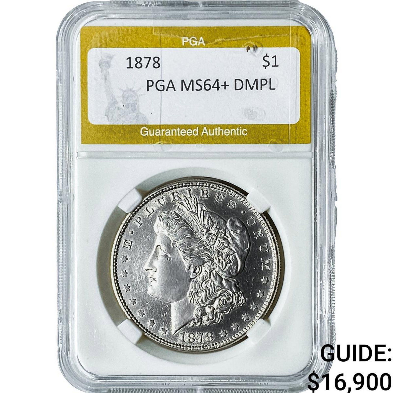 1878 Morgan Silver Dollar PGA MS64+DMPL: 1878 Morgan Silver Dollar PGA MS64+DMPL
