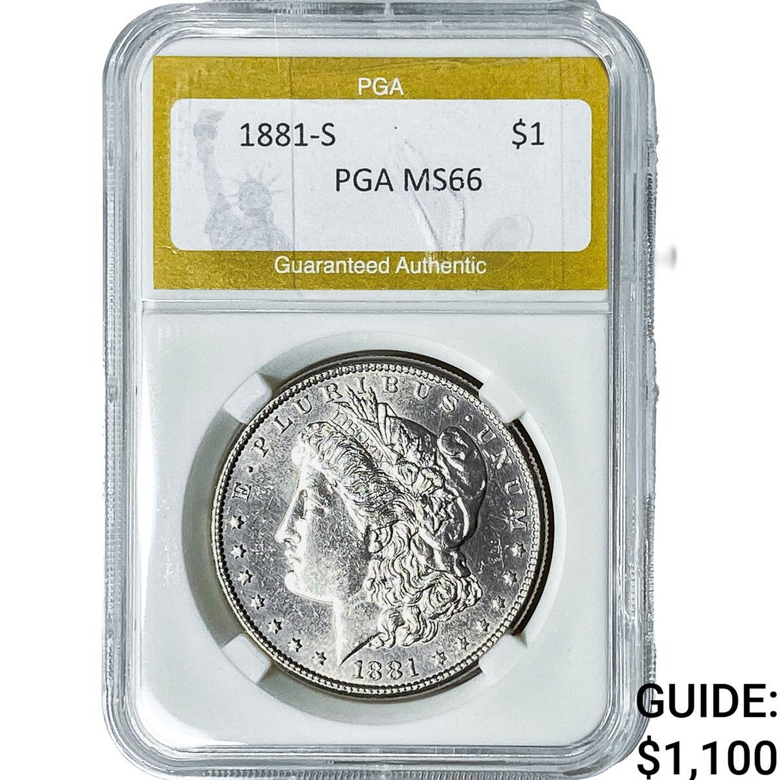 1881-S Morgan Silver Dollar PGA MS66: 1881-S Morgan Silver Dollar PGA MS66