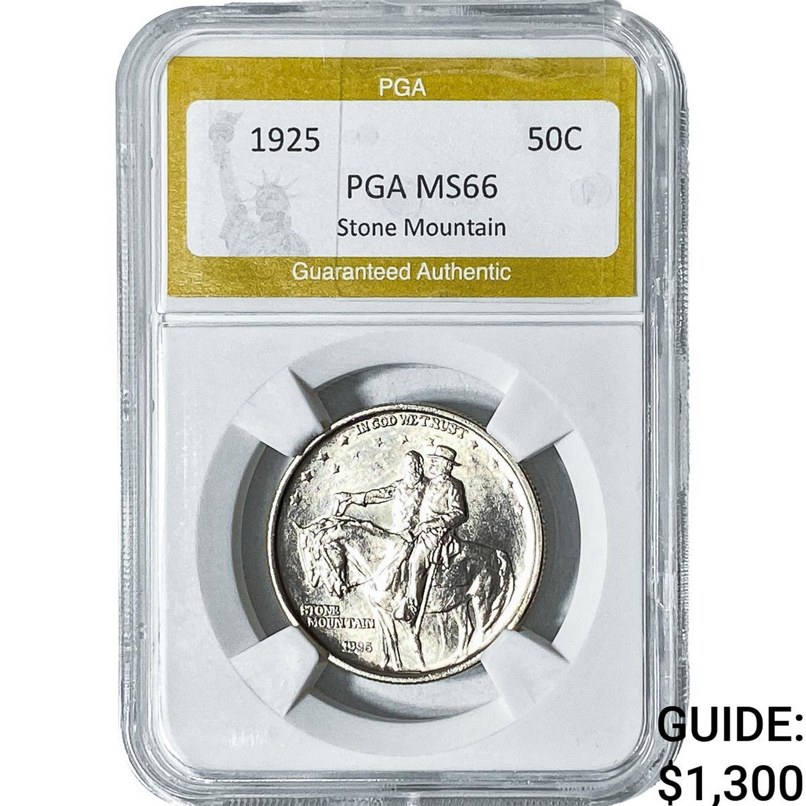 1925 Stone Mountain Half Dollar PGA MS66: 1925 Stone Mountain Half Dollar PGA MS66
