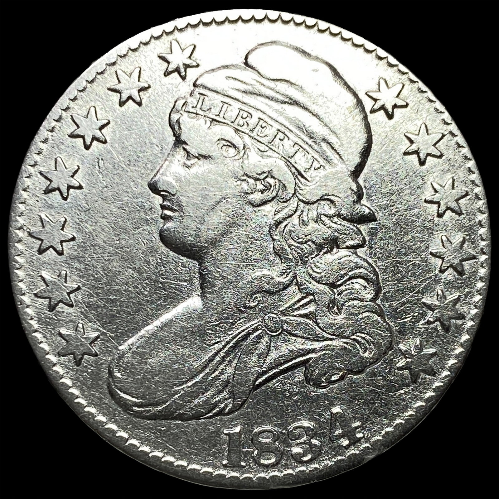 1834 Capped Bust Half Dollar CLOSELY UNCIRCULATED: 1834 Capped Bust Half Dollar CLOSELY UNCIRCULATED
