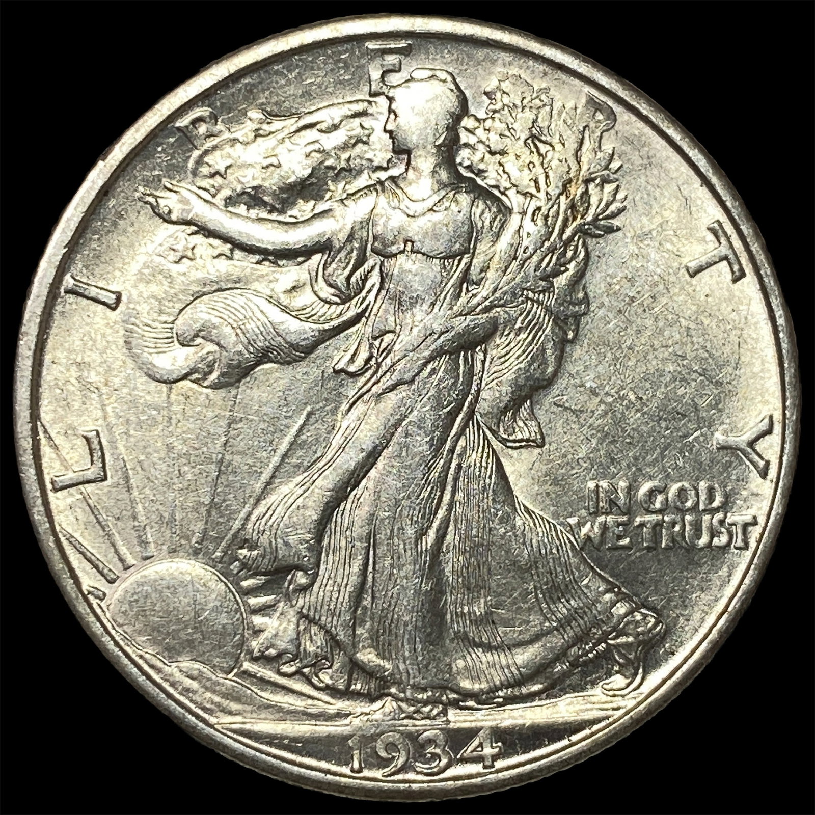 1934-D Silver Walking Liberty Half Dollar CHOICE AU: 1934-D Silver Walking Liberty Half Dollar CHOICE AU