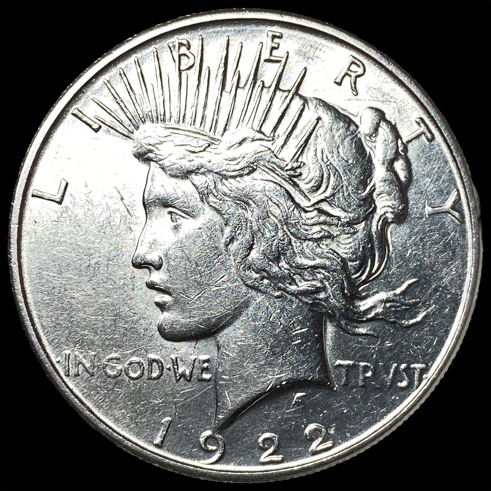 1922-S Silver Peace Dollar CLOSELY UNCIRCULATED: 1922-S Silver Peace Dollar CLOSELY UNCIRCULATED