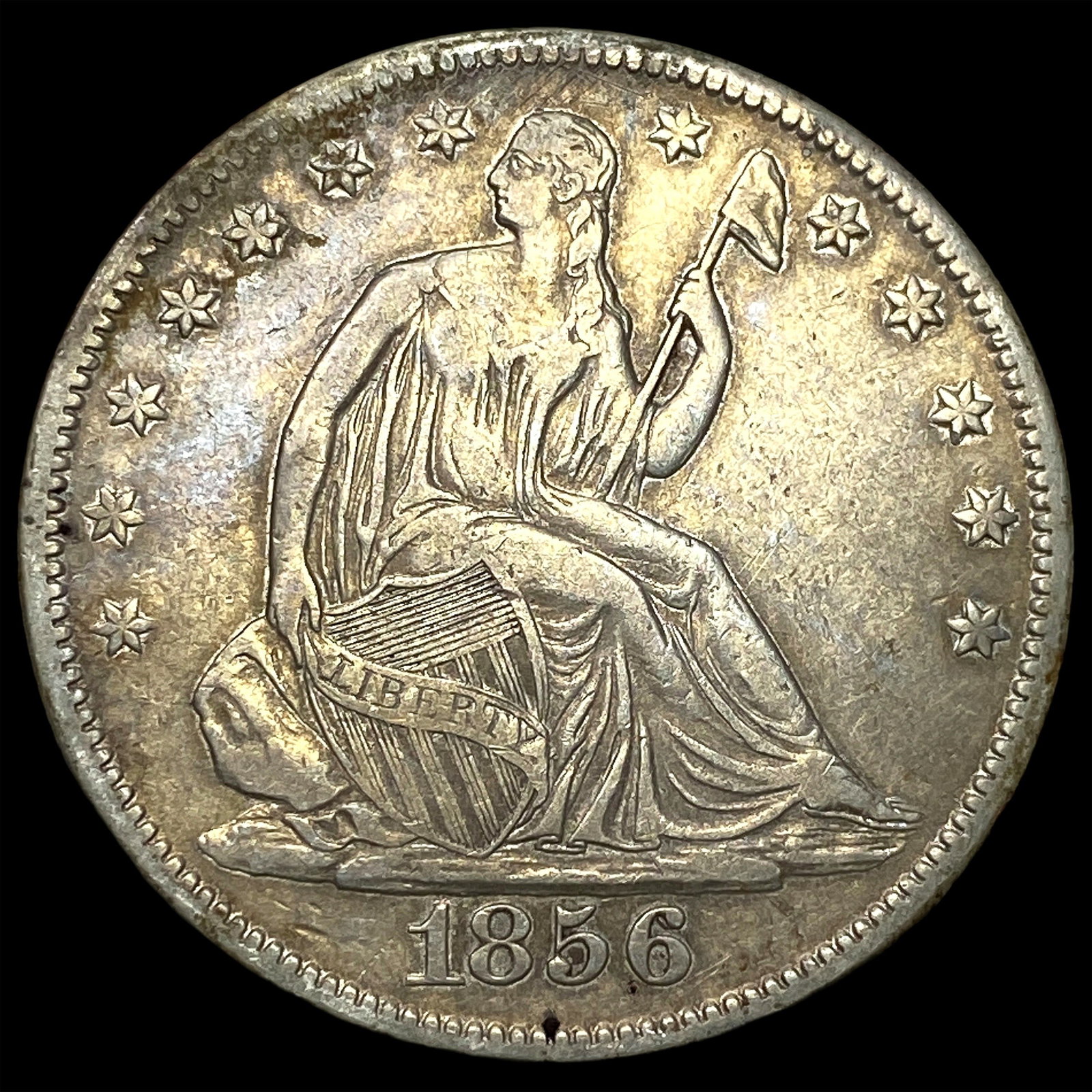 1856-S Silver Half Dollar CLOSELY UNCIRCULATED: 1856-S Silver Half Dollar CLOSELY UNCIRCULATED