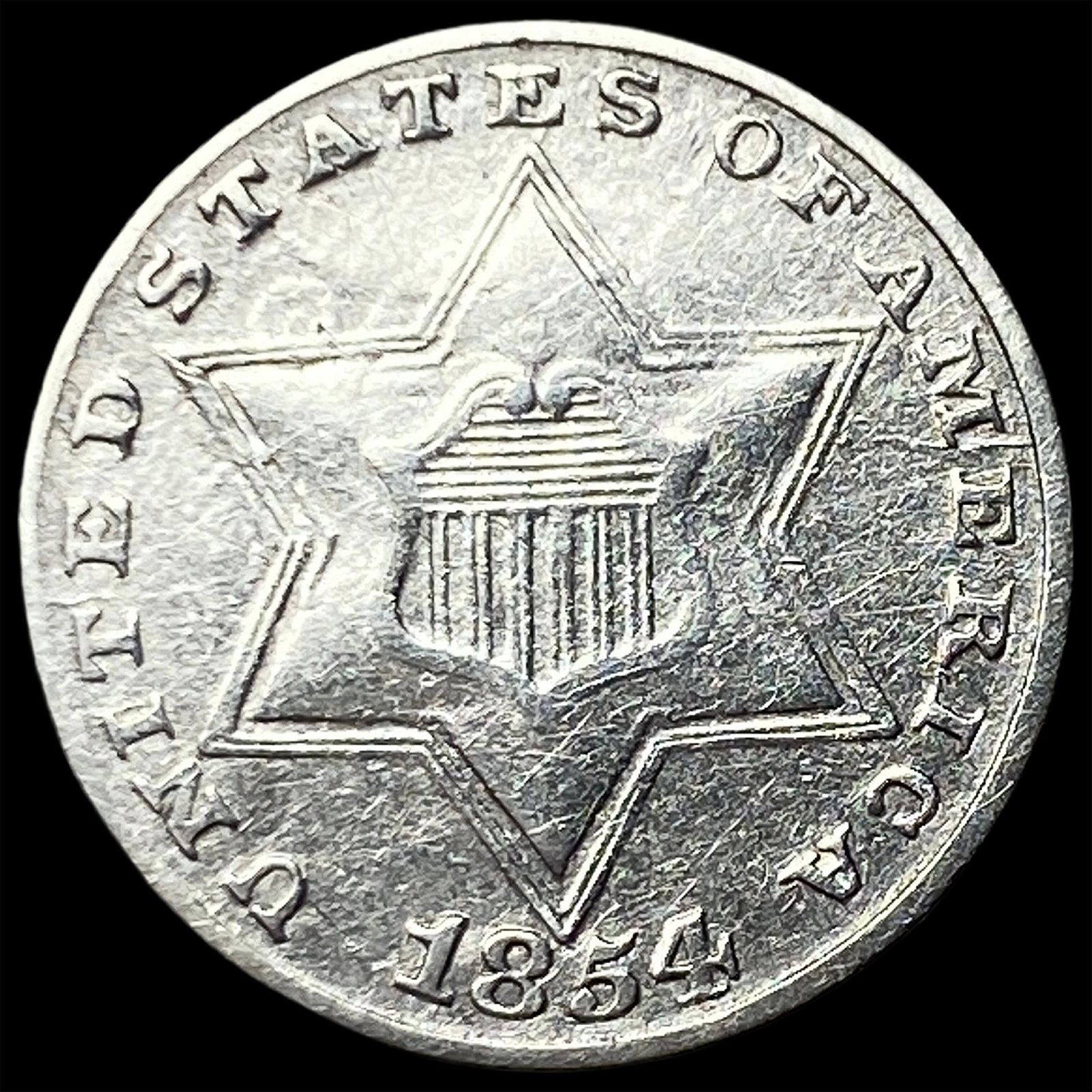 1854 Silver Three-Cent Piece UNCIRCULATED (1 of 2)
