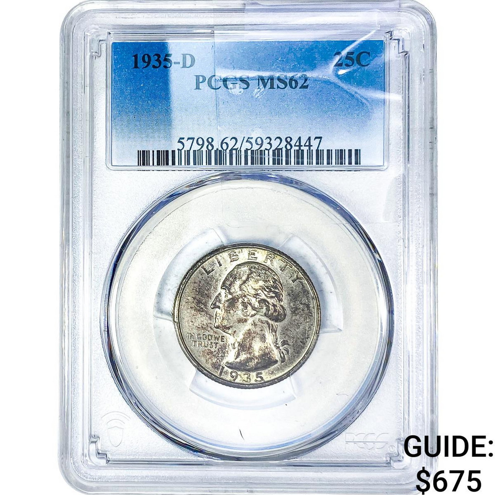 1935-D Washington Silver Quarter PCGS MS62 (1 of 2)