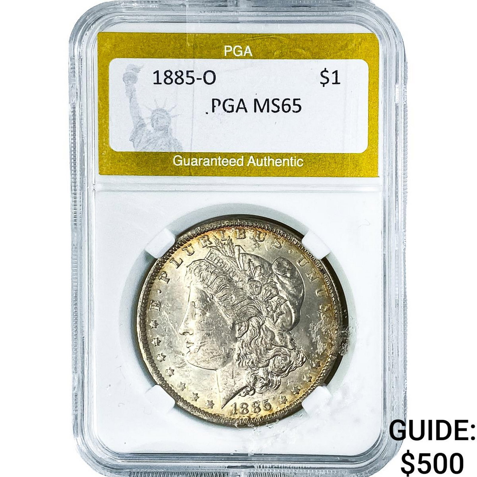 1885-O Morgan Silver Dollar PGA MS65: 1885-O Morgan Silver Dollar PGA MS65