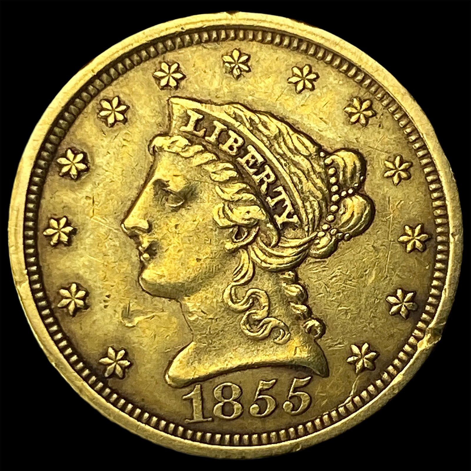 1855 Gold $2.50 Liberty Head Quarter Eagle CLOSELY UNCIRCULATED (1 of 2)