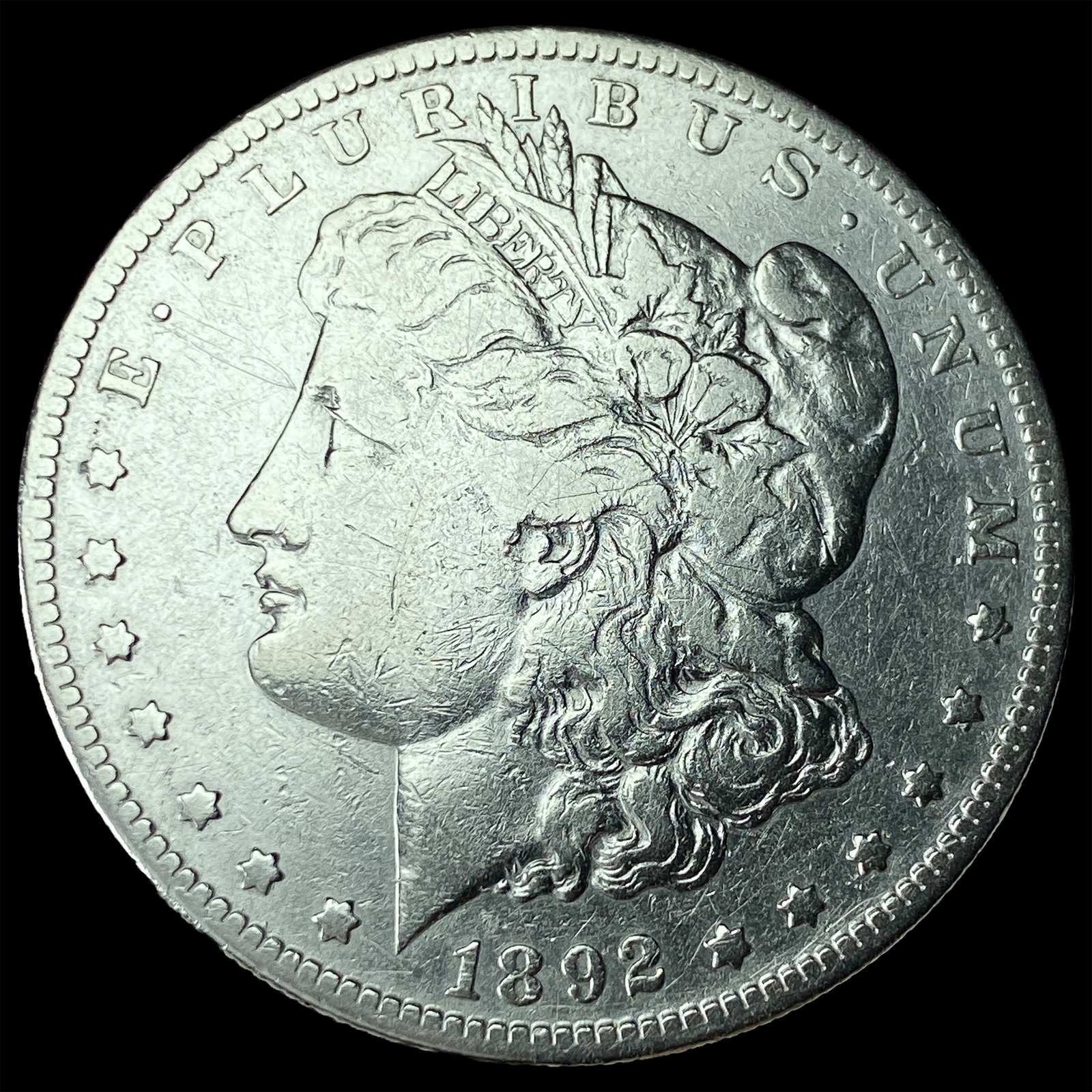 1892-S Silver Morgan Dollar NEARLY UNCIRCULATED: 1892-S Silver Morgan Dollar NEARLY UNCIRCULATED