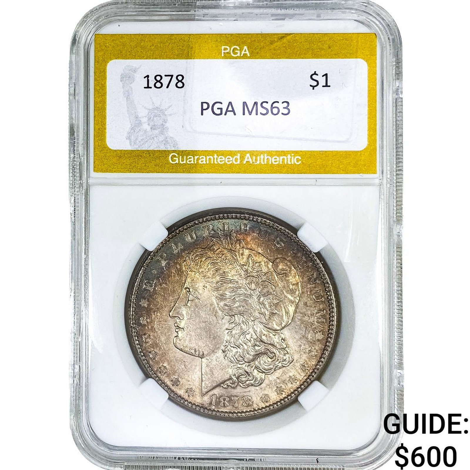 1878 Morgan Silver Dollar PGA MS63: 1878 Morgan Silver Dollar PGA MS63