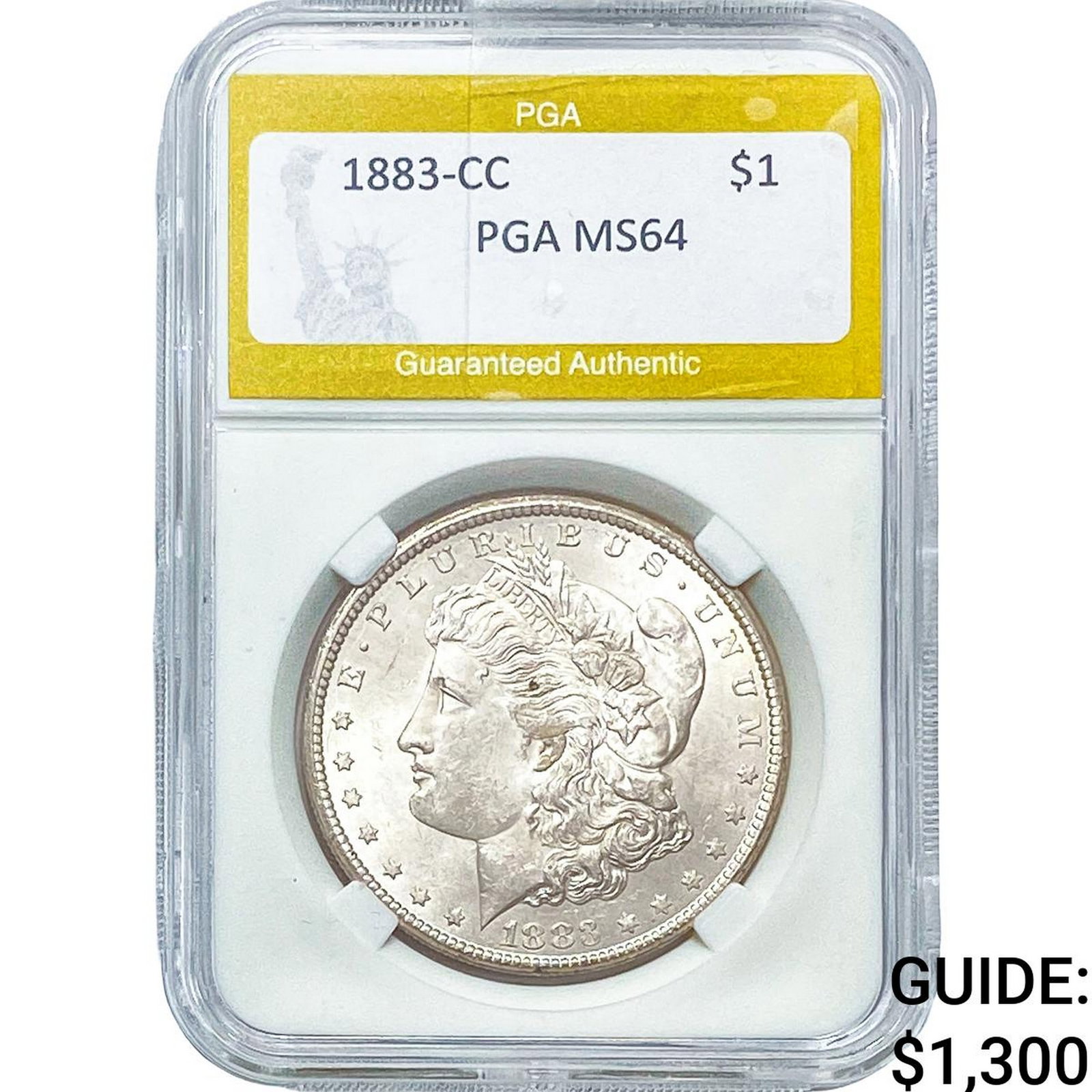 1883-CC Morgan Silver Dollar PGA MS64: 1883-CC Morgan Silver Dollar PGA MS64