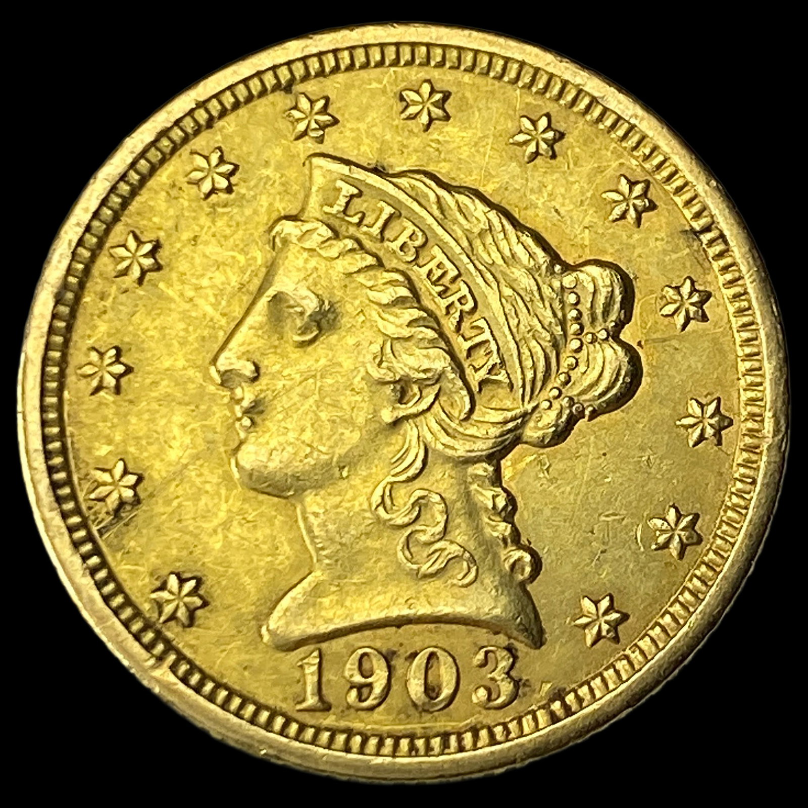 1903 Liberty Head Gold $2.5 Quarter Eagle UNCIRCULATED: 1903 Liberty Head Gold $2.5 Quarter Eagle UNCIRCULATED