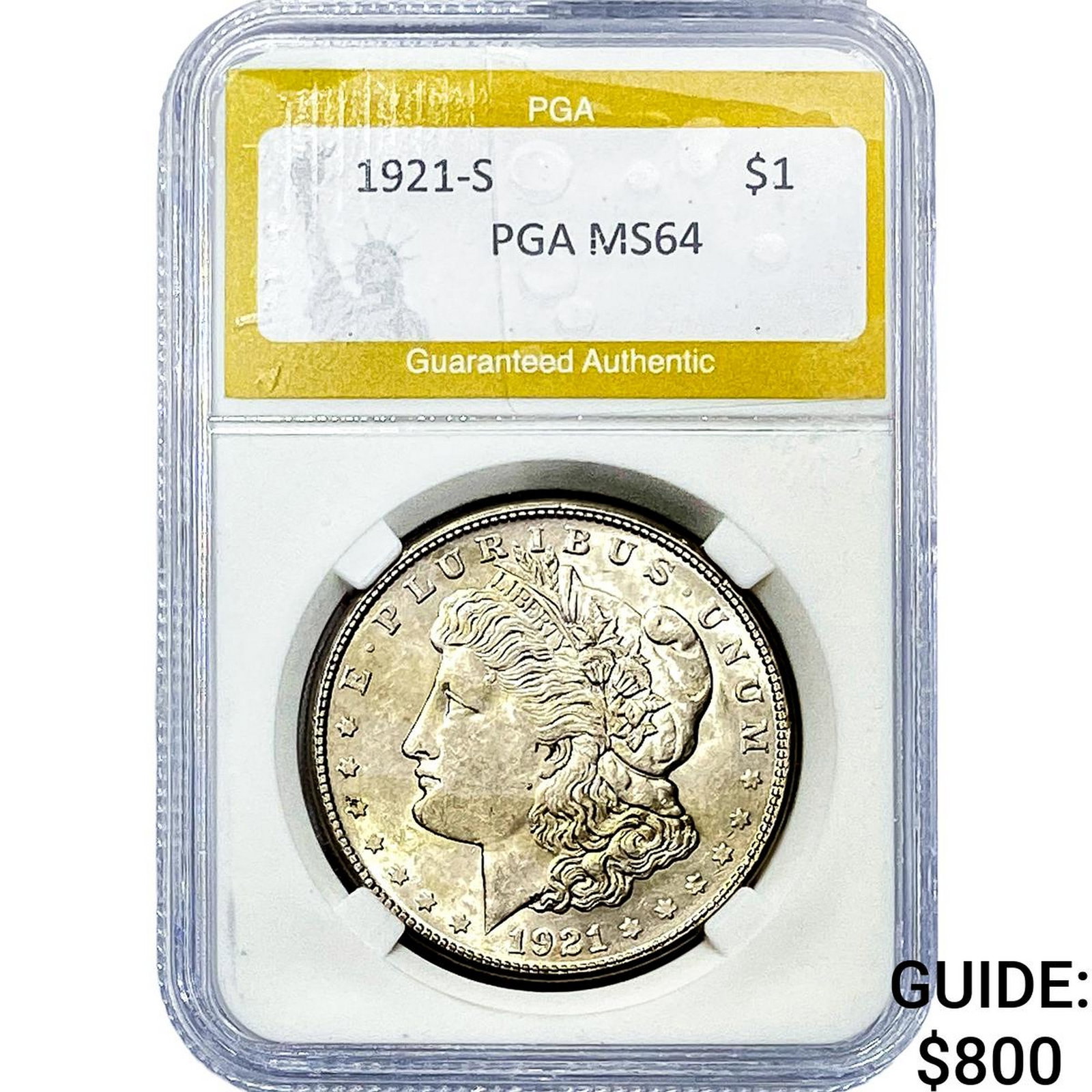 1921-S Morgan Silver Dollar PGA MS64: 1921-S Morgan Silver Dollar PGA MS64