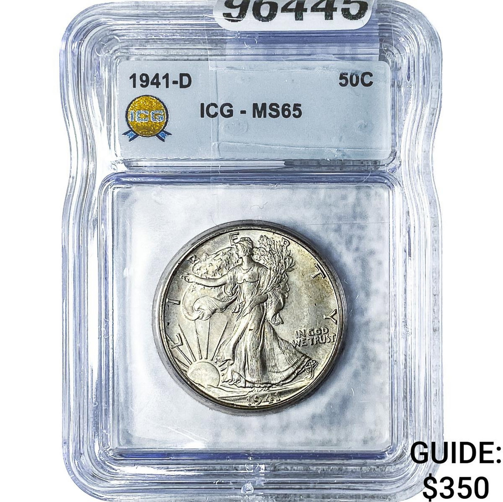 1941-D Walking Liberty Half Dollar ICG MS65: 1941-D Walking Liberty Half Dollar ICG MS65
