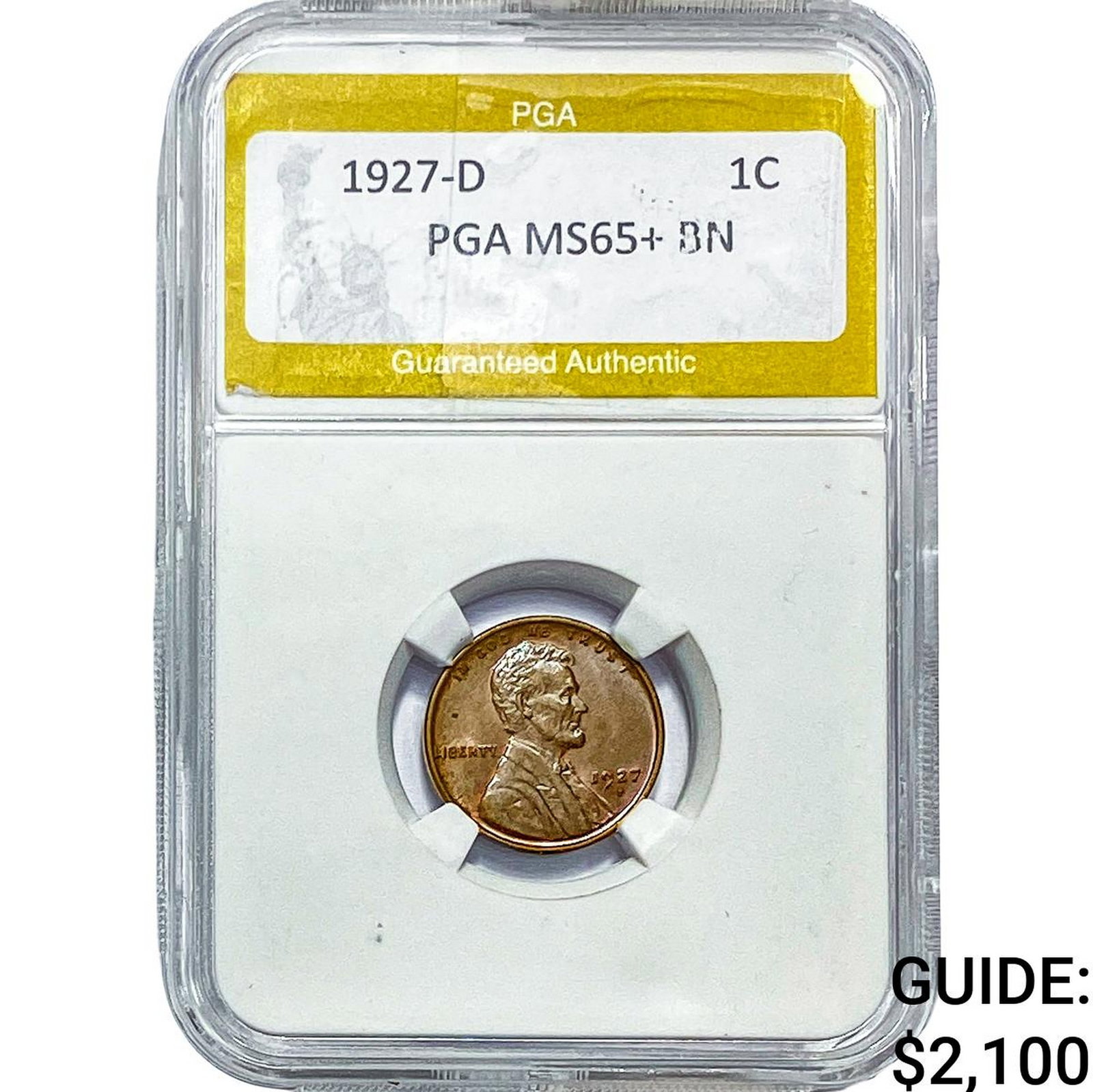 1927-D Wheat Cent PGA MS65+ BN: 1927-D Wheat Cent PGA MS65+ BN