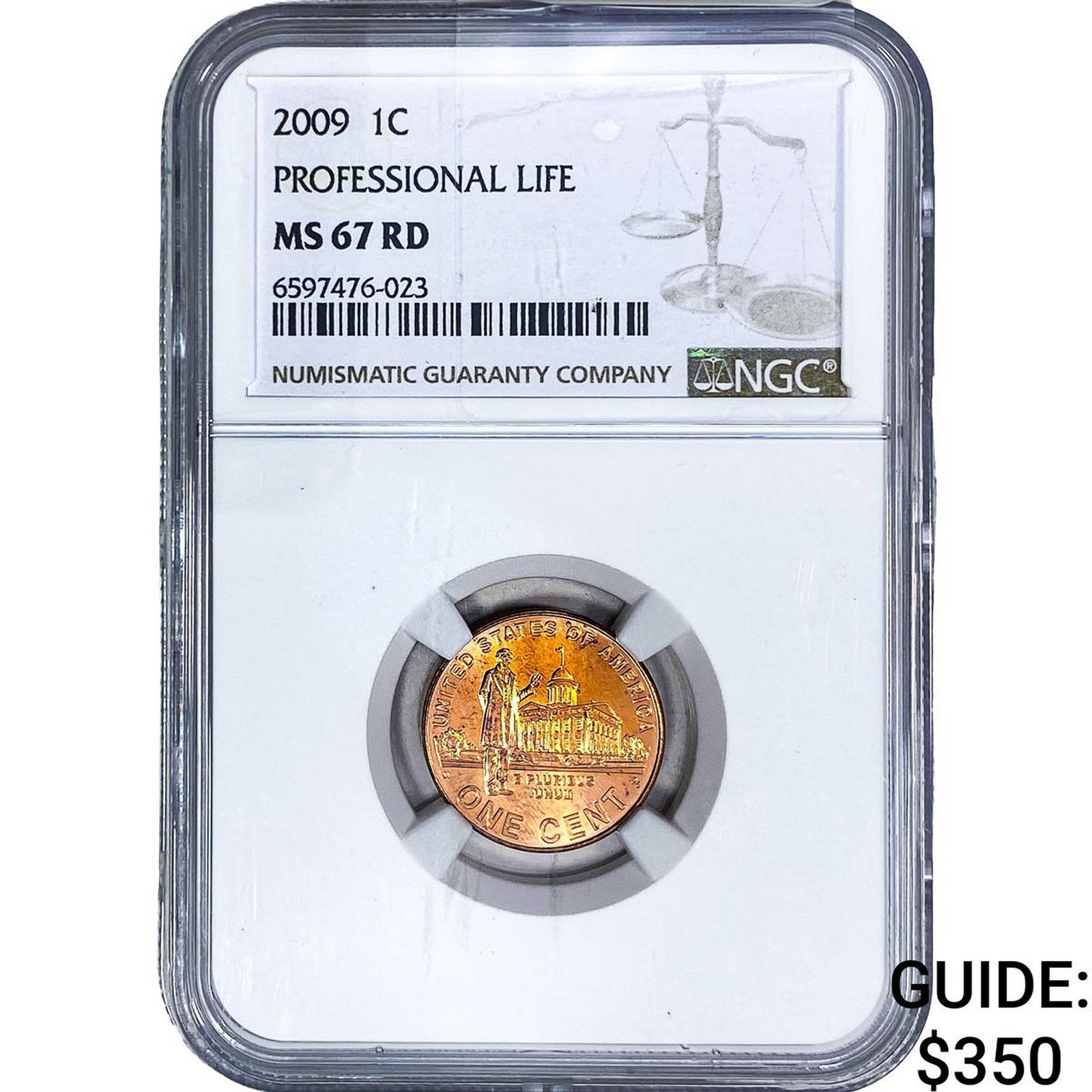 2009 Professional Life in IL Lincoln Cent RD NGC MS67 (1 of 2)