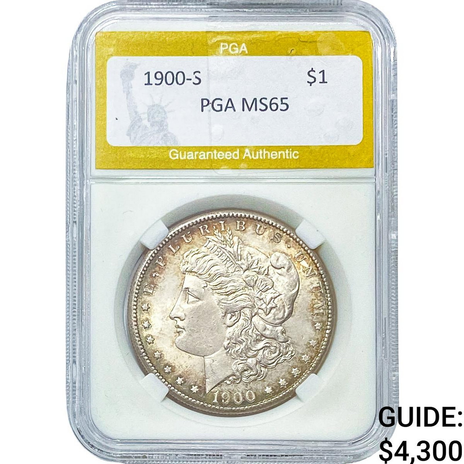 1900-S Morgan Silver Dollar PGA MS65: 1900-S Morgan Silver Dollar PGA MS65