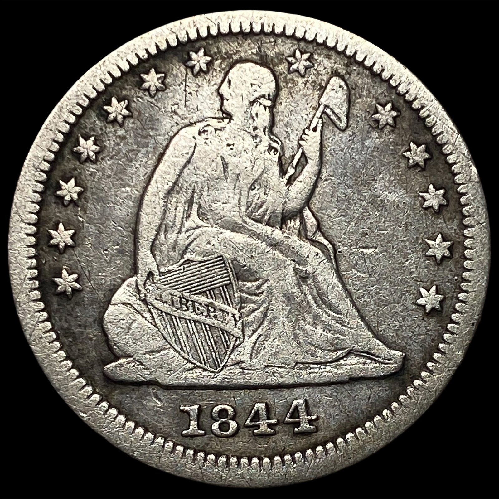 1844 Seated Liberty Quarter NEARLY UNCIRCULATED (1 of 2)