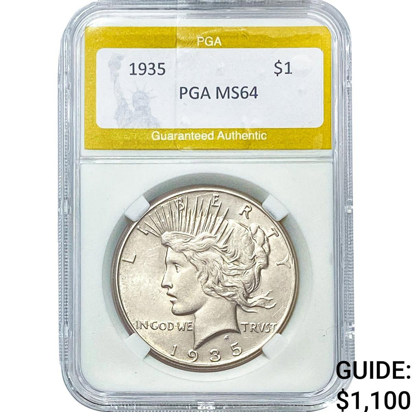 1935 Silver Peace Dollar PGA MS64: 1935 Silver Peace Dollar PGA MS64
