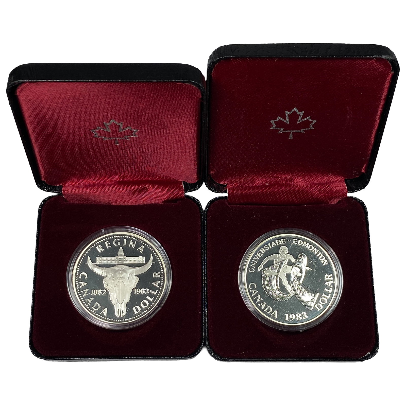 [2]1982-1983 Canada Silver Dollars w/Box .375oz Silver (1 of 2)