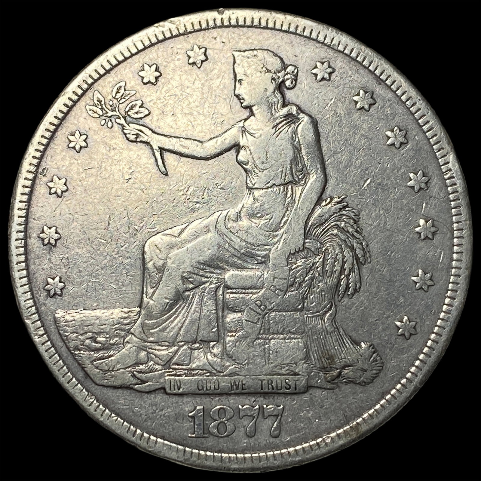 1877-S Silver Trade Dollar LIGHTLY CIRCULATED: 1877-S Silver Trade Dollar LIGHTLY CIRCULATED