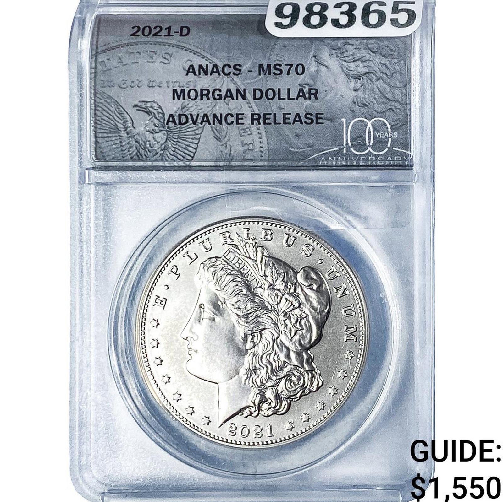 2021-D Morgan Silver Dollar ANACS MS70: 2021-D Morgan Silver Dollar ANACS MS70
