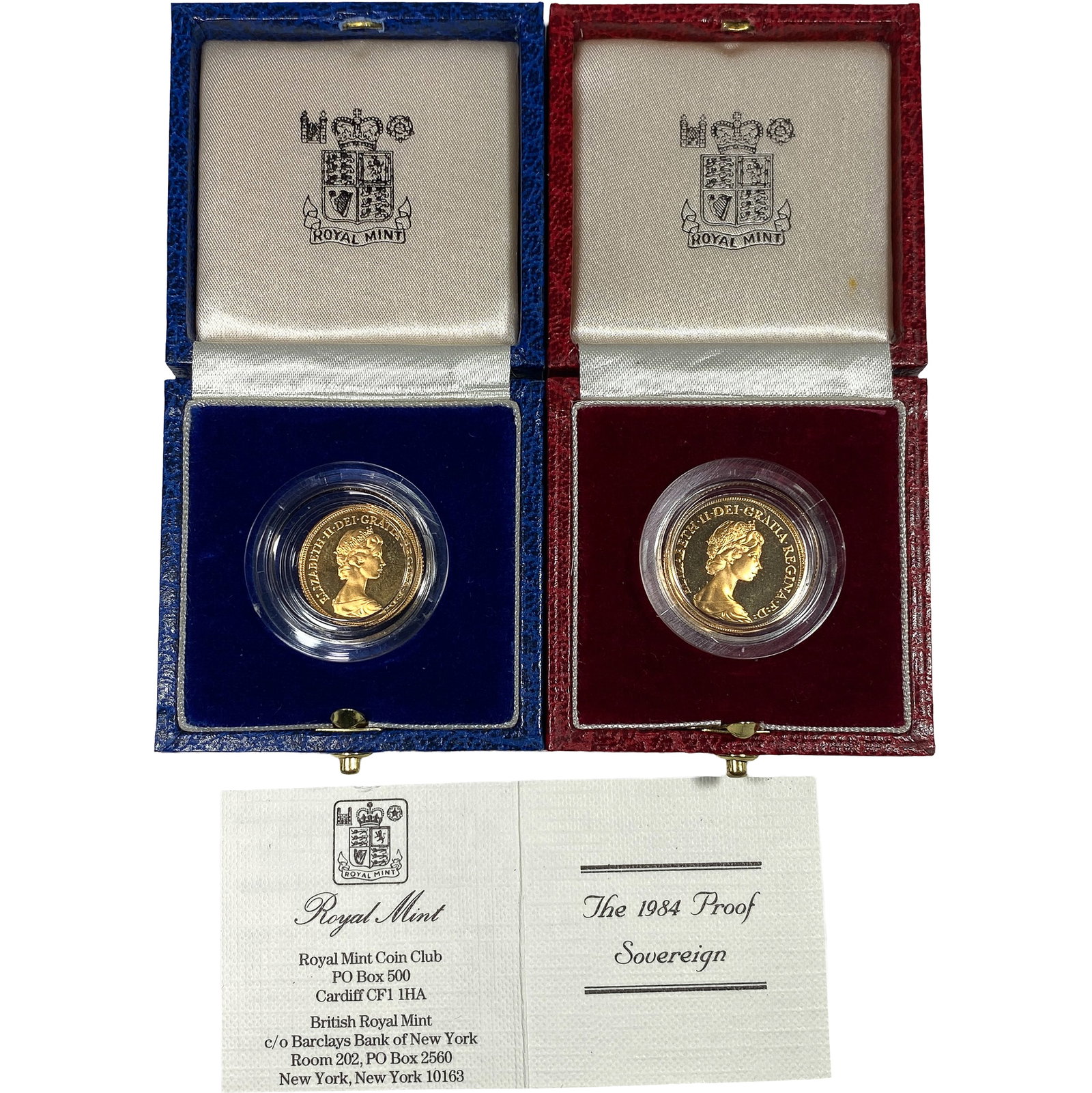 [2]1984 BRM Gold Half Sovereign&Sovereign Proof Set: [2]1984 BRM Gold Half Sovereign&Sovereign Proof Set