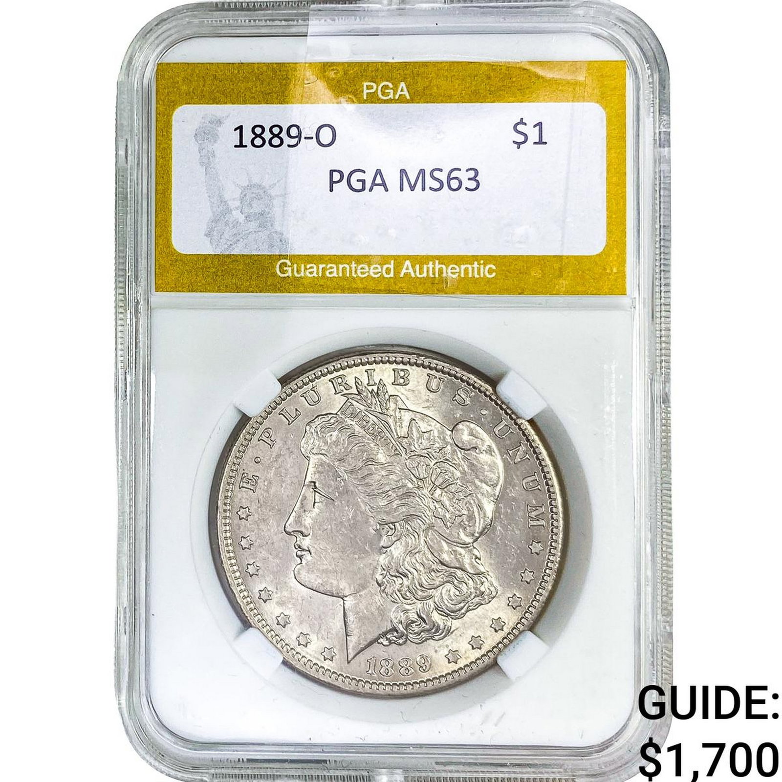 1889-O Morgan Silver Dollar PGA MS63: 1889-O Morgan Silver Dollar PGA MS63